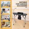 imagePortable Manicure Table Foldable Nail Desk wElectric Residue Collector Bendable LED Lamp Removable Armrest Pad Lockable Wheels Foldable Nail Table wCarry Bag for Home Salon WhiteBlack