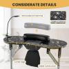 imagePortable Manicure Table Foldable Nail Desk wElectric Residue Collector Bendable LED Lamp Removable Armrest Pad Lockable Wheels Foldable Nail Table wCarry Bag for Home Salon WhiteBlack