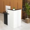 imageReception Desk Retail Checkout Counter wLockable Drawer ampamp Open Shelves Computer Workstation Small Front Desk Reception Counter for Company Lobby Store Salon Office Black ampamp WhiteBlack  White