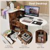 imageReception Desk Retail Checkout Counter wLockable Drawer ampamp Open Shelves Computer Workstation Small Front Desk Reception Counter for Company Lobby Store Salon Office Black ampamp WhiteWhite  Rustic Brown