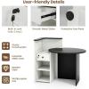 imageReception Desk Retail Checkout Counter wLockable Drawer ampamp Open Shelves Computer Workstation Small Front Desk Reception Counter for Company Lobby Store Salon Office Black ampamp WhiteBlack  White