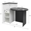 imageReception Desk Retail Checkout Counter wLockable Drawer ampamp Open Shelves Computer Workstation Small Front Desk Reception Counter for Company Lobby Store Salon Office Black ampamp WhiteBlack  White