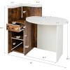 imageReception Desk Retail Checkout Counter wLockable Drawer ampamp Open Shelves Computer Workstation Small Front Desk Reception Counter for Company Lobby Store Salon Office Black ampamp WhiteWhite  Rustic Brown