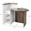 imageReception Desk Retail Checkout Counter wLockable Drawer ampamp Open Shelves Computer Workstation Small Front Desk Reception Counter for Company Lobby Store Salon Office Black ampamp WhiteRustic Brown  White