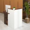 imageReception Desk Retail Checkout Counter wLockable Drawer ampamp Open Shelves Computer Workstation Small Front Desk Reception Counter for Company Lobby Store Salon Office Black ampamp WhiteRustic Brown  White