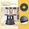 imageRolling Step Stool Kick Stool Holds up to 350 lbs Round Library Stool wNonSlip Platform ampamp Retractable Casters Step Stool with Wheels Ideal for Kitchen Library Office Gray
