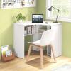 imageSmall Corner Desk with Storage Triangle Corner Gaming Desk with Adjustable Shelves Compact Vanity Desk LShaped Corner Computer Desk for Small Space Bedroom Living Room WhiteWhite