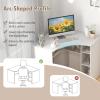 imageSmall Corner Desk with Storage Triangle Corner Gaming Desk with Adjustable Shelves Compact Vanity Desk LShaped Corner Computer Desk for Small Space Bedroom Living Room WhiteWhite