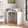 imageSmall Corner Desk with Storage Triangle Corner Gaming Desk with Adjustable Shelves Compact Vanity Desk LShaped Corner Computer Desk for Small Space Bedroom Living Room WhiteWhite