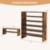imageStackable 6Tier Shoe Rack 31 Wide Freestanding Shoe Stand with AntiTipping Device SpaceSaving Shoe Storage for 18 Pairs 3in1 Shoe Shelf Organizer for Closet Entryway Hallway WhiteRustic Brown