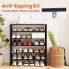 imageStackable 6Tier Shoe Rack 31 Wide Freestanding Shoe Stand with AntiTipping Device SpaceSaving Shoe Storage for 18 Pairs 3in1 Shoe Shelf Organizer for Closet Entryway Hallway WhiteBlack