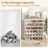 imageStackable 6Tier Shoe Rack 31 Wide Freestanding Shoe Stand with AntiTipping Device SpaceSaving Shoe Storage for 18 Pairs 3in1 Shoe Shelf Organizer for Closet Entryway Hallway WhiteWhite