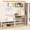 imageStackable 6Tier Shoe Rack 31 Wide Freestanding Shoe Stand with AntiTipping Device SpaceSaving Shoe Storage for 18 Pairs 3in1 Shoe Shelf Organizer for Closet Entryway Hallway WhiteWhite