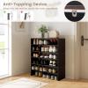 imageStackable 6Tier Shoe Rack 31 Wide Freestanding Shoe Stand with AntiTipping Device SpaceSaving Shoe Storage for 18 Pairs 3in1 Shoe Shelf Organizer for Closet Entryway Hallway WhiteBrown