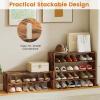 imageStackable 6Tier Shoe Rack 31 Wide Freestanding Shoe Stand with AntiTipping Device SpaceSaving Shoe Storage for 18 Pairs 3in1 Shoe Shelf Organizer for Closet Entryway Hallway WhiteRustic Brown