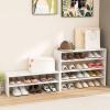 imageStackable 6Tier Shoe Rack 31 Wide Freestanding Shoe Stand with AntiTipping Device SpaceSaving Shoe Storage for 18 Pairs 3in1 Shoe Shelf Organizer for Closet Entryway Hallway WhiteWhite