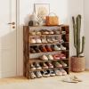 imageStackable 6Tier Shoe Rack 31 Wide Freestanding Shoe Stand with AntiTipping Device SpaceSaving Shoe Storage for 18 Pairs 3in1 Shoe Shelf Organizer for Closet Entryway Hallway WhiteRustic Brown
