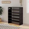 imageStackable 6Tier Shoe Rack 31 Wide Freestanding Shoe Stand with AntiTipping Device SpaceSaving Shoe Storage for 18 Pairs 3in1 Shoe Shelf Organizer for Closet Entryway Hallway WhiteBrown