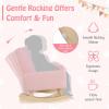 imageToddler Rocking Chair Kids Rocker Furniture with Comfy Thick Cushion ampamp Solid Wood Base Nursery Armchair Sofa for Bedroom Baby Room Suitable for 35 Years Old BluePink