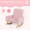 imageToddler Rocking Chair Kids Rocker Furniture with Comfy Thick Cushion ampamp Solid Wood Base Nursery Armchair Sofa for Bedroom Baby Room Suitable for 35 Years Old BluePink