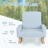 imageToddler Rocking Chair Kids Rocker Furniture with Comfy Thick Cushion ampamp Solid Wood Base Nursery Armchair Sofa for Bedroom Baby Room Suitable for 35 Years Old BlueBlue