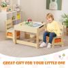 imageToddler Table and Chair Set 3 in 1 Children Activity Table with Storage Drawer ampamp Reversible Tabletop Wooden Kids Table and Chair Set for Arts ampamp Crafts Snack Time Reading Natural  OrangeNatural  Orange