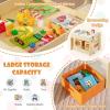 imageToddler Table and Chair Set 3 in 1 Children Activity Table with Storage Drawer ampamp Reversible Tabletop Wooden Kids Table and Chair Set for Arts ampamp Crafts Snack Time Reading Natural  OrangeNatural  Orange