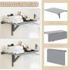 imageWallMounted Desk 315quot x 235quot Dual Folding Workbench DropLeaf Foldable Table SpaceSaving Folding Desk for Small Spaces Kitchen Laundry Room Home Office WhiteGrey