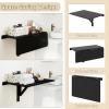 imageWallMounted Desk 315quot x 235quot Dual Folding Workbench DropLeaf Foldable Table SpaceSaving Folding Desk for Small Spaces Kitchen Laundry Room Home Office WhiteBlack