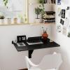 imageWallMounted Desk 315quot x 235quot Dual Folding Workbench DropLeaf Foldable Table SpaceSaving Folding Desk for Small Spaces Kitchen Laundry Room Home Office WhiteBlack