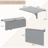 imageWallMounted Desk 315quot x 235quot Dual Folding Workbench DropLeaf Foldable Table SpaceSaving Folding Desk for Small Spaces Kitchen Laundry Room Home Office WhiteGrey