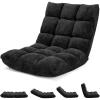 image14Position Lazy Sofa Chair with Soft Coral Fleece Folding Gaming Chair Couch Recliner Floor Seat for Reading Meditating Yoga Gaming PinkBlack