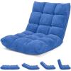 image14Position Lazy Sofa Chair with Soft Coral Fleece Folding Gaming Chair Couch Recliner Floor Seat for Reading Meditating Yoga Gaming PinkBlue