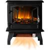 image20 Electric Fireplace Stove 1400W Portable Stove Heater with Adjustable Thermostat Realistic 3D Flame Effect ampamp Overheat Protection Freestanding Fireplace Heater for Bedroom Living Room