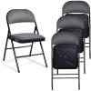 imageDinging Chairs 4 Pack Stackable Event Seats wCushion Portable Waiting Room Chairs Indoor Outdoor Folding Chairs wStudy Metal Frame for Party Events Bulk Picnic Kitchen Dining Gray4