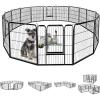 imageDog Playpen Indoor Outdoor 8 Panels 48quot Height Metal Dog Fence with Door for Large Medium Small Dogs Cats Pets Foldable Puppy Playpen for RV Camping Garden Yard16 Panels