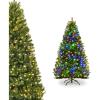 imageDual Color Change 5 FT PreLit Artificial Christmas Tree 150 LED Lights 600 PVC Branch Tips Metal Stand 11 Color Modes FireResistant Hinged Xmas Tree for Home Holiday Party6ft