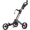 imageGRAFFY Golf Push Cart 3 Wheels Folding Golf Trolley with with Foot Brake Umbrella ampamp Tee Holder Lightweight Pushcart with Adjustable Handle Aluminum Collapsible Golf Pull Cart