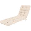 imageGRAFFY Patio Chaise Lounge Cushion 72quot x 22quot x 4quot Lounge Chair Cushion Tufted Lounger Cushion with 4 String Ties Thickened OilProof for Terrace Poolside Outdoor Indoor GreyBeige