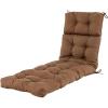 imageGRAFFY Patio Chaise Lounge Cushion 72quot x 22quot x 4quot Lounge Chair Cushion Tufted Lounger Cushion with 4 String Ties Thickened OilProof for Terrace Poolside Outdoor Indoor GreyBrown