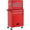 imageGRAFFY Rolling Tool Chest w6 DrawersMetal Tool Storage Cabinet w4 Hooks ampamp Universal Casters Toolbox Organizer wLock for GarageWarehouse BlackRed
