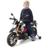 imageKids Motorcycle Aprilia Licensed 12V Battery Powered Ride On Bike wDetachable Training Wheels AntiSkid Handlebar Headlight ampamp Music Foot Pedal Electric Bike for Kids Boys ampamp Girls RedBlack