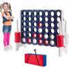 imageOversized 4 in a Row Connect Game Set wStorage Carrying Bag Extra Large 4toScore Game w 42 Ring Toss ampamp QuickRelease SliderIndoor Outdoor Large Yard Games wStable Base for Kids Adults FamilyDark Blue  White