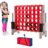 imageOversized 4 in a Row Connect Game Set wStorage Carrying Bag Extra Large 4toScore Game w 42 Ring Toss ampamp QuickRelease SliderIndoor Outdoor Large Yard Games wStable Base for Kids Adults FamilyRed  Brown