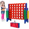 imageOversized 4 in a Row Connect Game Set wStorage Carrying Bag Extra Large 4toScore Game w 42 Ring Toss ampamp QuickRelease SliderIndoor Outdoor Large Yard Games wStable Base for Kids Adults FamilyRed  Dark Blue