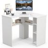 imageSmall Corner Desk with Storage Triangle Corner Gaming Desk with Adjustable Shelves Compact Vanity Desk LShaped Corner Computer Desk for Small Space Bedroom Living Room WhiteWhite