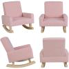 imageToddler Rocking Chair Kids Rocker Furniture with Comfy Thick Cushion ampamp Solid Wood Base Nursery Armchair Sofa for Bedroom Baby Room Suitable for 35 Years Old BluePink
