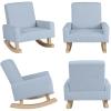 imageToddler Rocking Chair Kids Rocker Furniture with Comfy Thick Cushion ampamp Solid Wood Base Nursery Armchair Sofa for Bedroom Baby Room Suitable for 35 Years Old BlueBlue
