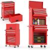 imageTool Chest 5Drawer Rolling Tool Storage Cabinet wAuto Locking System ampamp Lockable Wheels Detachable Top Tool Box Metal Tool Cart for Warehouse Garage Workshop Barbershop Repair Shop RedRed