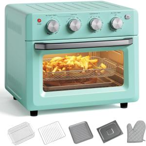 image8 in 1 Air Fryer Toaster 19QT18L 360Convection Cooking Combo w 160 Min Timer Countertop Oven w 250475F Temp Control BakeBroilToastDehydrateReheat Green